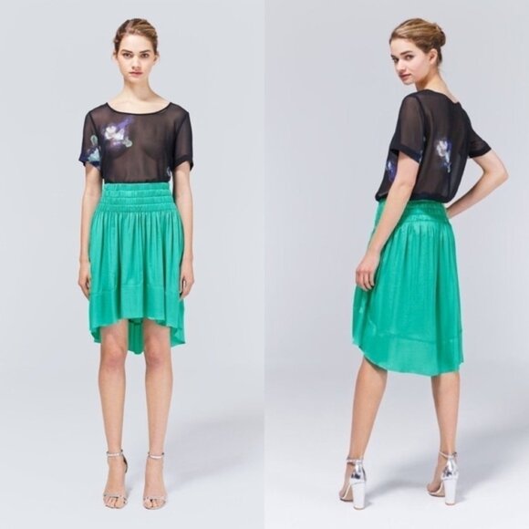 Aritzia Wilfred La Tour Skirt Draped High Lo High rise Waisted Birch Size XS - Picture 4 of 16